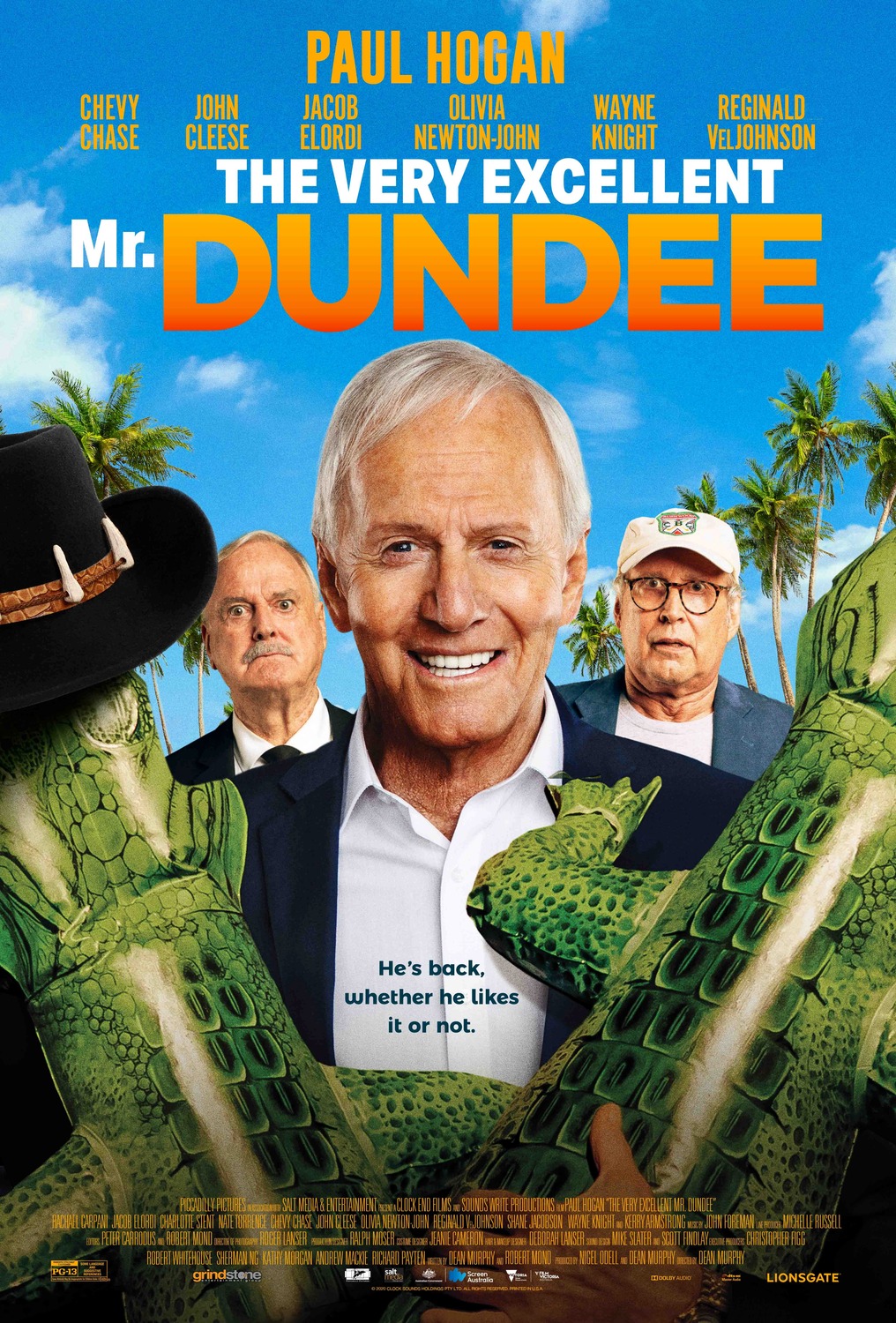 John Cleese, Chevy Chase, and Paul Hogan in The Very Excellent Mr. Dundee (2020)