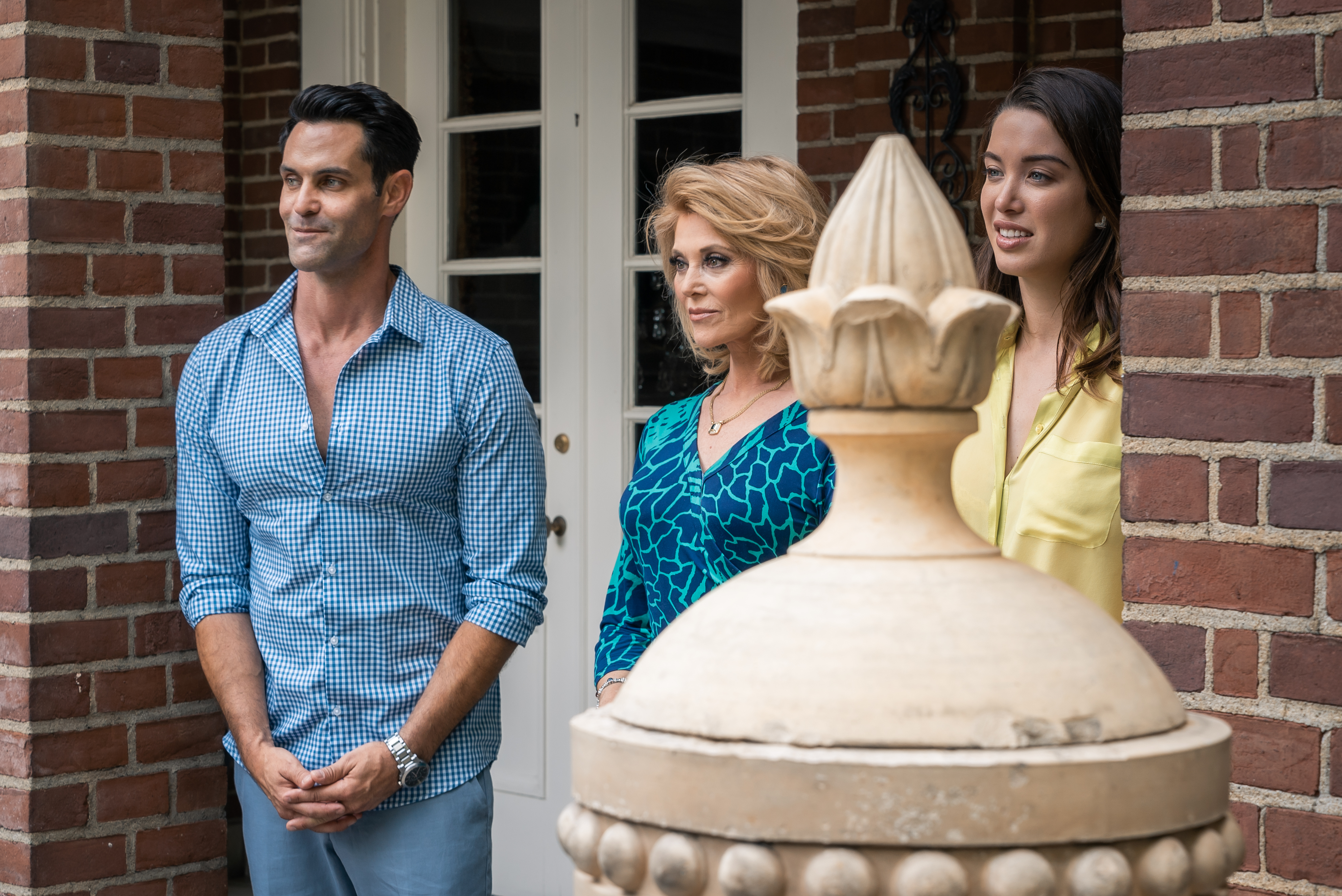 Audrey Landers, Jason-Shane Scott, and Melissa Bolona in Engaged to a Psycho (2018)