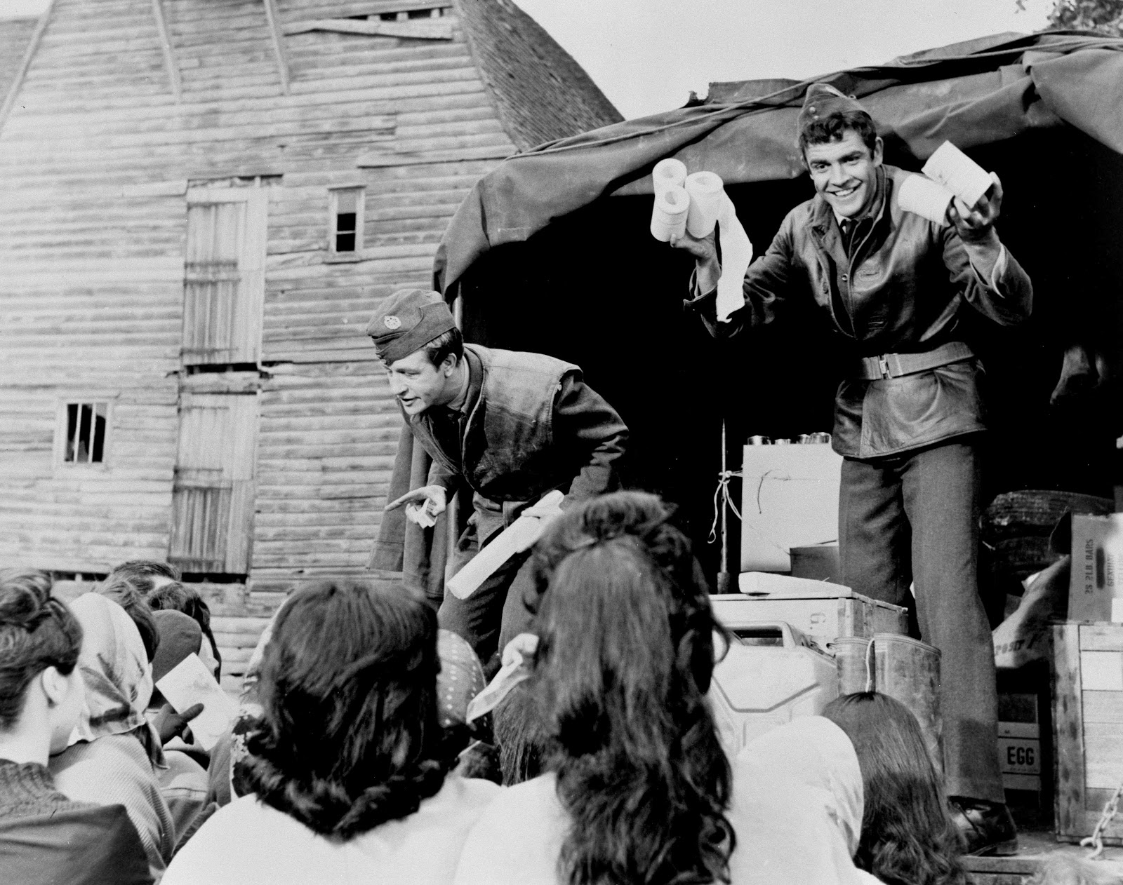 Sean Connery and Alfred Lynch in On the Fiddle (1961)