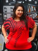 MODA GRANDE PLUS SIZE!   Camisette animal print Vermelho