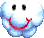 The smiling cloud platform that appears in the Yoshi's Story stage in Super Smash Bros. Melee.