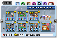 Mystic Forest Plus's level selection screen.