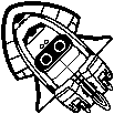 A Blooper spaceship stamp, from Mario Kart 8.