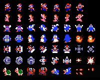 All the usable sprites for the Family BASIC