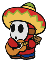 A Sombrero Guy in Paper Mario: The Origami King