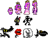 All forms of Princess Shokora seen in Wario Land 4