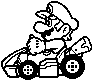 Stamp of Mario in a kart, from Mario Kart 8.