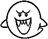 A Boo stamp, from Mario Kart 8.