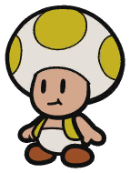 A Toad from Paper Mario: Color Splash.