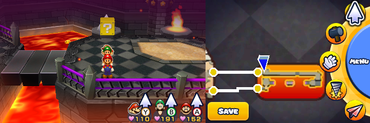 Block 31 in Bowser's Castle of Mario & Luigi: Paper Jam.