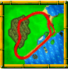 Treasure Caves course icon from Diddy Kong Racing DS.