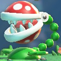 Cropped screenshot of a Tane Pakkun in the Nintendo Switch remake of Mario vs. Donkey Kong