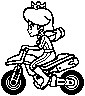 Stamp of Princess Daisy in her biker outfit, from Mario Kart 8.