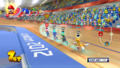 Mario, Sonic, Luigi and Tails competing in Team Pursuit.