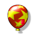 Artwork of a red Weapon Balloon from Diddy Kong Racing DS