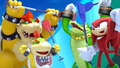 Bowser Jr., Bowser, Knuckles and Vector completing 1000m Sprint.