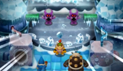 The shroobs attack Bowser Jr. in Mario & Luigi: Bowser's Inside Story + Bowser Jr.'s Journey