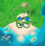 Super Mario Sunshine: Gelato Beach top-down view