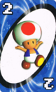 The Blue Two card from the Nintendo UNO deck (featuring Toad)