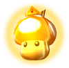 Artwork of a Golden Mushroom in Mario Kart: Double Dash!! (also reused for Mario Kart DS)