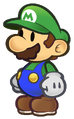 Mario equipped with the L Emblem