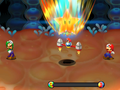 Mario and Luigi using Falling Star in Mario & Luigi: Bowser's Inside Story + Bowser Jr.'s Journey