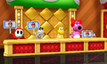 Shy Guy, Dry Bones, Koopa Troopa, Birdo, and Goomba as judges