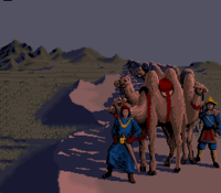 Marco Polo in the Gobi Desert in Mario's Time Machine (SNES)