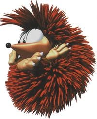 Artwork of a Bristles from Donkey Kong Country 3: Dixie Kong's Double Trouble!