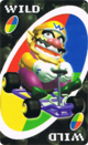 The Wild card from the Nintendo UNO deck (featuring Wario)