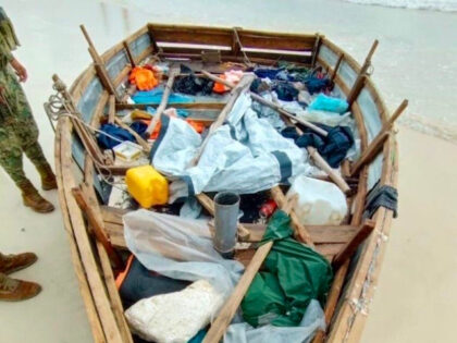 Raft used by a group of Cubans that washed into a Mexican beach. (Credit: Breitbart Texas