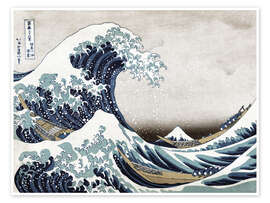 Wandbild Die große Welle vor Kanagawa - Katsushika Hokusai