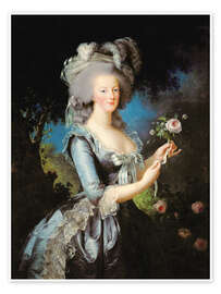 Wandbild Marie Antoinette mit einer Rose - Elisabeth Louise Vigee-Lebrun