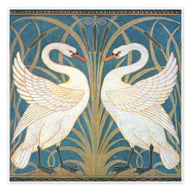 Póster Cisne, junco e íris - Walter Crane