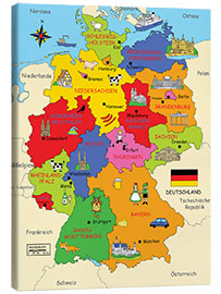 Canvas print German states for children (German) - Fluffy Feelings