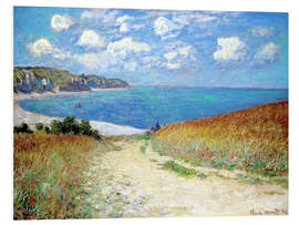 Hartschaumbild Strandweg durch den Weizen bei Pourville - Claude Monet