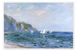 Tableau Bateaux devant les falaises de Pourville - Claude Monet