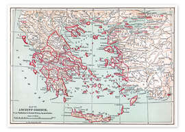 Poster Karte vom antiken Griechenland (Englisch)