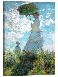 Canvas print Woman with a parasol - Madame Monet and her son - Claude Monet