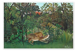 Wandbild Der hungrige Löwe - Henri Rousseau