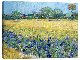 Leinwandbild Arles mit Irisblüten im Vordergrund - Vincent van Gogh