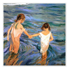 Poster Kinder im Meer - Joaquín Sorolla y Bastida