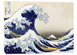 Hartschaumbild Die große Welle vor Kanagawa II - Katsushika Hokusai