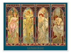 Stampa Les heures du jour (Le ore del giorno) - Alfons Mucha