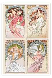 Stampa Le arti, collage - Alfons Mucha