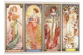 Hartschaumbild Die Vier Jahreszeiten - Alfons Mucha