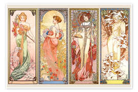 Wandbild Die Vier Jahreszeiten - Alfons Mucha