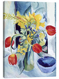 Canvas print Still Life with Tulips - August Macke