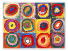 Poster Quadrate mit konzentrischen Ringen - Wassily Kandinsky