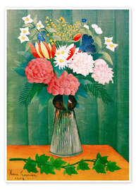 Wandbild Blumenstrauß am Zweig des Efeus - Henri Rousseau